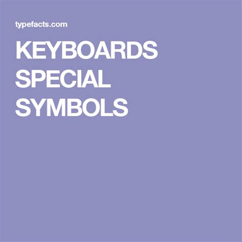 KEYBOARDS SPECIAL SYMBOLS | Special symbols, American keyboard ...