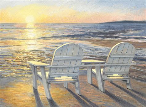 Relaxing Sunset Painting by Lucie Bilodeau