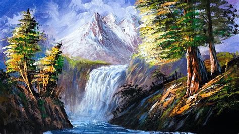 Waterfall Painting | Acrylic Painting Hidden Waterfalls Landscape - YouTube