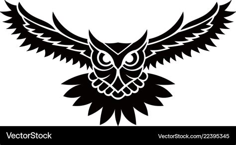 Owl logo - emblem design on w Royalty Free Vector Image