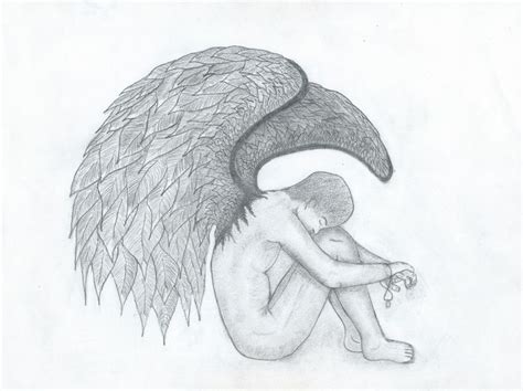 Sad Angel Pencil Drawings