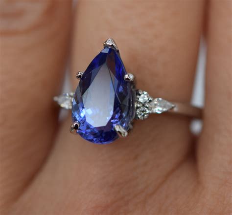 Platinum Tanzanite Ring. White Gold Tanzanite Engagement Ring 3.3ct ...