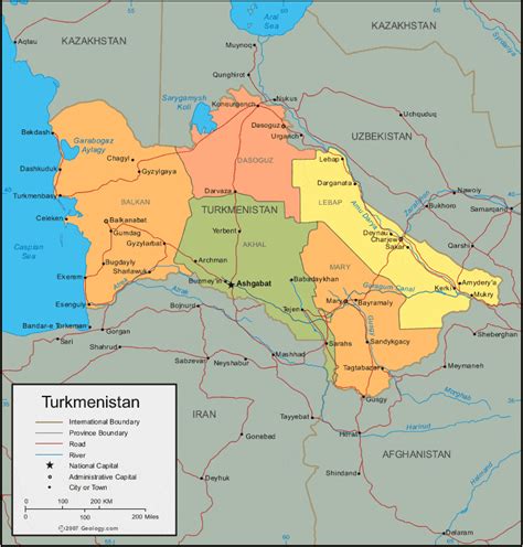 Turkmenistan Map and Satellite Image