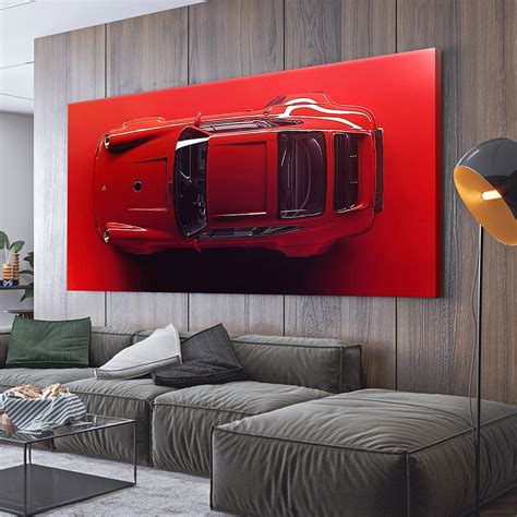 Porsche 911 (964) Red Canvas Wall Art