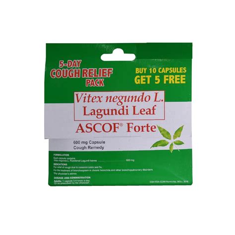 Ascof Forte Lagundi Capsule, Cough Relief | CarloPacific.com