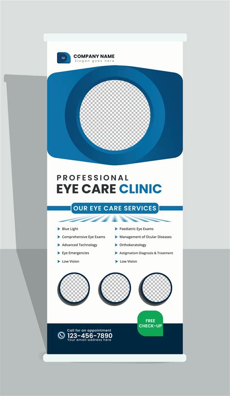 Eye care clinic roll up banner 9826309 Vector Art at Vecteezy