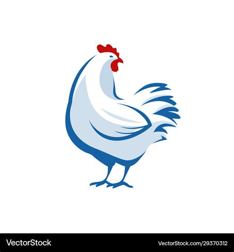 Chicken logo farm animal symbol or label Vector Image