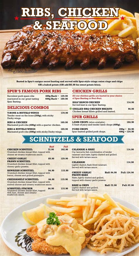 Spur Steak Ranches Menu Prices & Specials