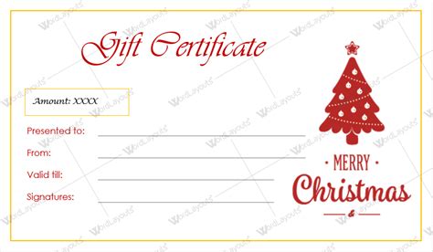 12+ Beautiful Christmas Gift Certificate Templates for Word