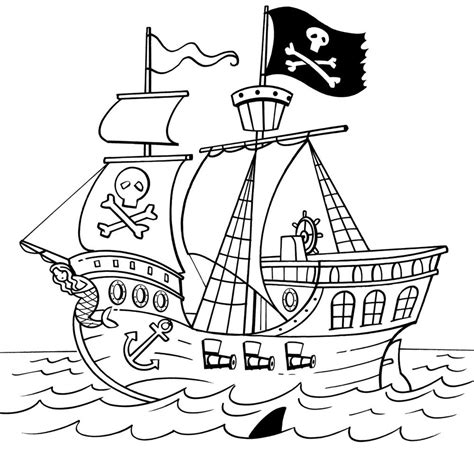 Free Pirate Ship Coloring Pages