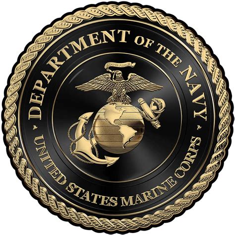 U.S. Marine CORPS SEAL BLACK EDITION All Metal Sign 14" Round | North ...