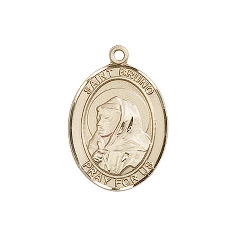 14KT GOLD ST BRUNO MEDAL - 3/4" x 1/2" | EWTN Religious Catalogue