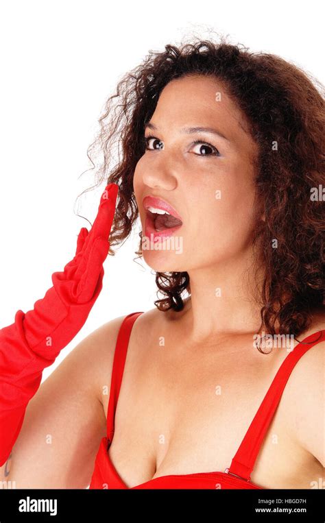 Closeup of jawing woman Stock Photo - Alamy