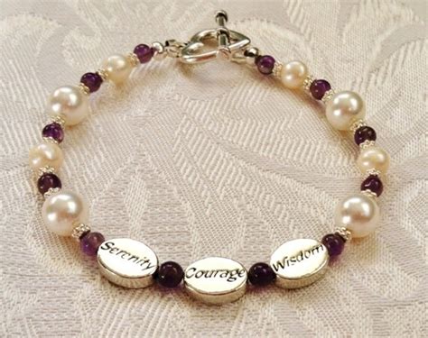 Serenity Prayer Bracelet Sterling Silver by RecoveryBeadsJewelry