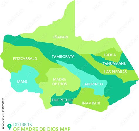 districts of madre de dios map Stock Vector | Adobe Stock