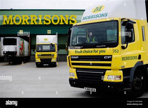 Morrisons supermarket store, with delivery trucks Stock Photo - Alamy