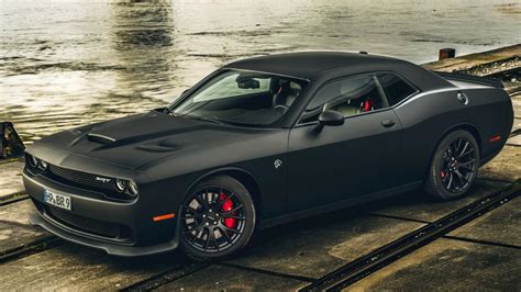 Matte Black Dodge Challenger Hellcat - backiee