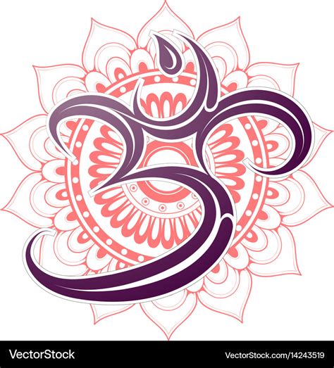 Om symbol with mandala Royalty Free Vector Image