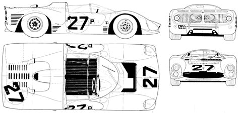 Ferrari 330 P3 1966 Blueprint - Download free blueprint for 3D modeling