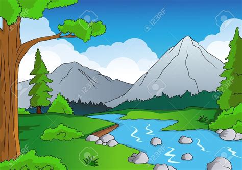 Landscape drawing for kids, Forest cartoon, Nature backgrounds