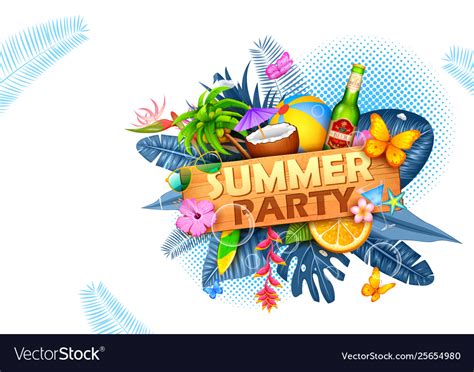 Summer time poster wallpaper for fun party Vector Image