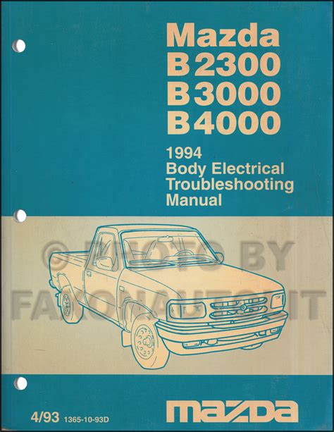 1994 Mazda Pickup Truck Repair Shop Manual Original B2300 B3000 B4000