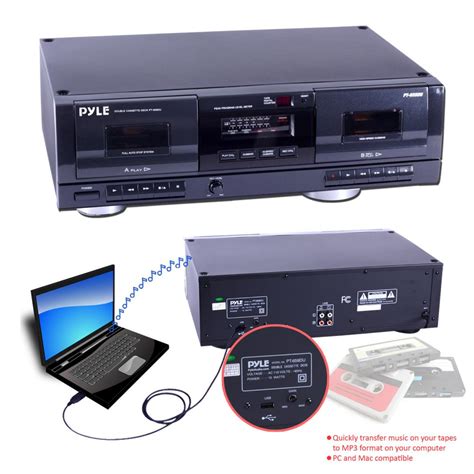 Pyle Pt659du Dual Cassette Deck With Mp3