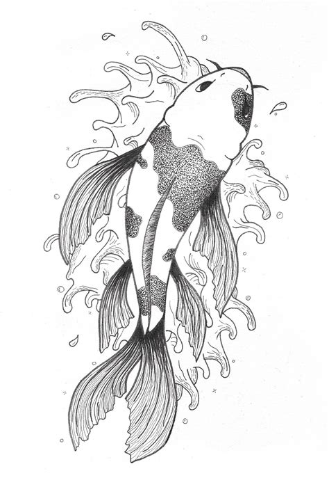 Koi Fish Drawing Print - Etsy