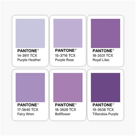 "Purple Pantone Color Swatch Pack" Sticker for Sale by jadeillustrates ...