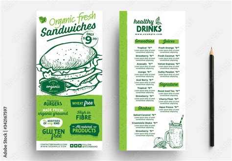 Sandwich Shop Menu Flyer Layout Stock Template | Adobe Stock