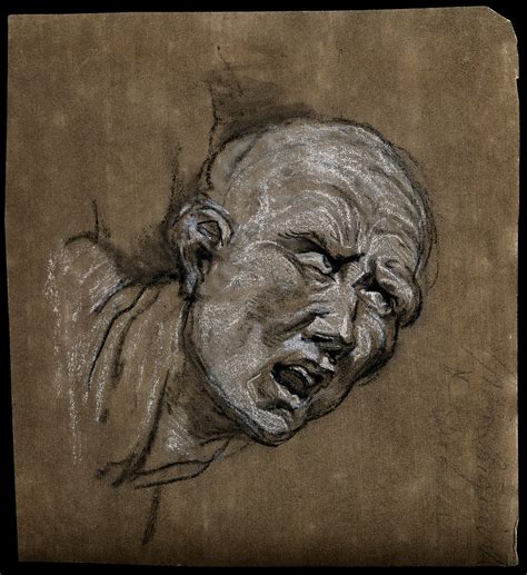 Head of an anguished man. Chalk drawing. | Wellcome Collection