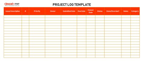 Project Tracking Template Excel - Project Log Book Templates & Examples ...