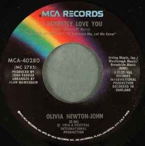 Olivia Newton-John - I Honestly Love You (1974, Gloversville Pressing ...