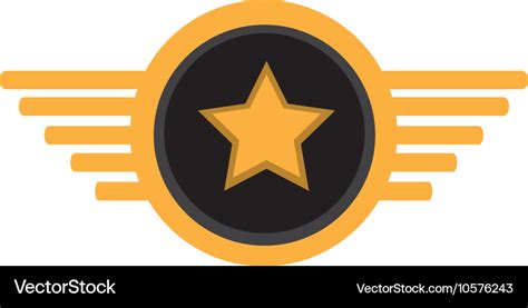 Pilot plane emblem wings Royalty Free Vector Image