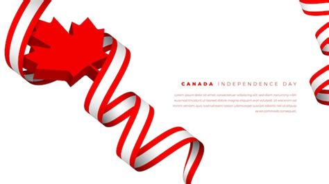 Premium Vector | Waving canada ribbon flag in 3d maple leaf in white ...