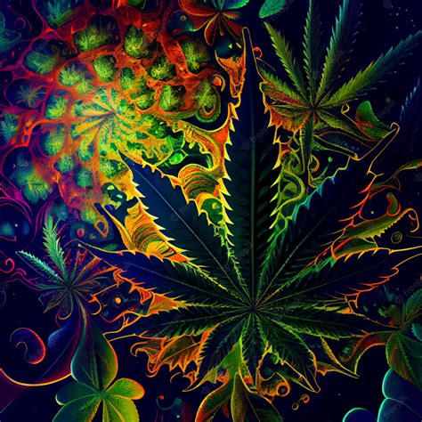 Premium Photo | Marijuana leaf on abstract background psychedelic weed ...