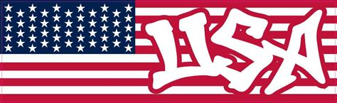 10in x 3in Graffiti USA American Flag Sticker