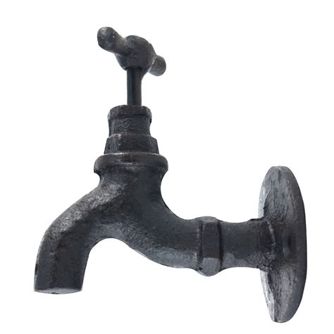 Spigot Handle Knob Shape Hook Metal Wall Mount Outdoor Water Faucet ...