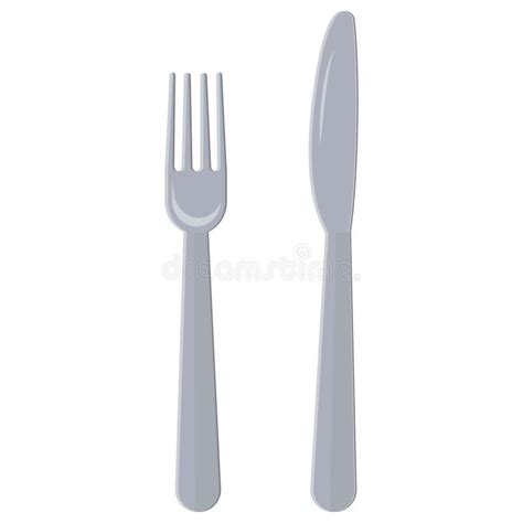 Knife and Fork, Color Vector Illustration in Cartoon Style Stock Vector ...