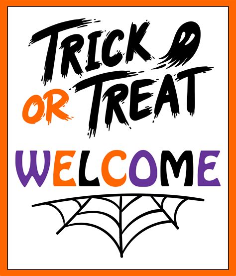 Printable Trick Or Treat Sign