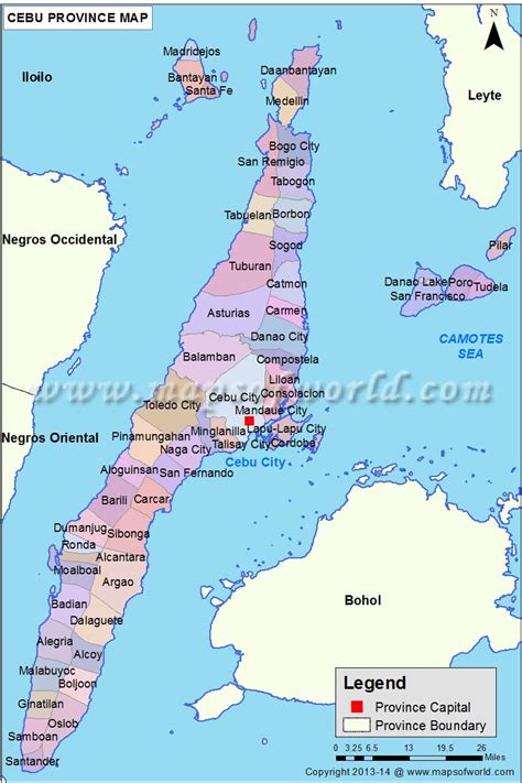 Cebu Map | Map of Cebu Province, Philippines