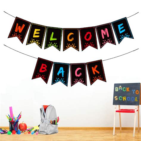 Buy Welcome Back Banner for Classroom Decorations, Welcome Bulletin ...