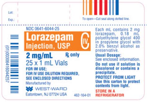 LORAZEPAM 2MG/ML VL 25X1ML - HIKMA PHARMACEUTICALS USA INC