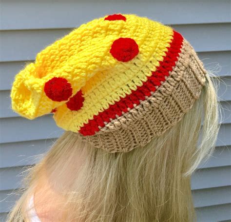 Pizza Slouchy Hat Crochet Pattern ~ Crafty Kitty Crochet