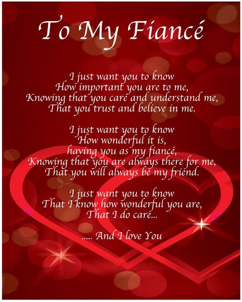 To My Fiance Poem Birthday Christmas Valentines Day Gift Present ...