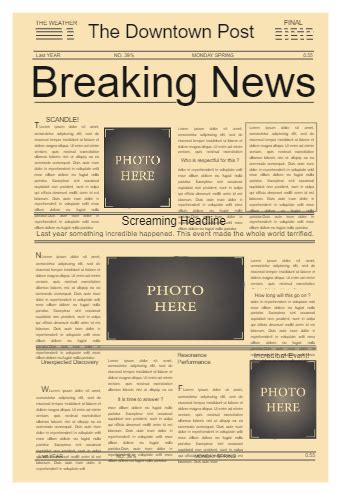 Newspaper Article Template