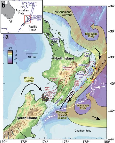 Tectonic and oceanographic setting at the Hikurangi Subduction Zone ...