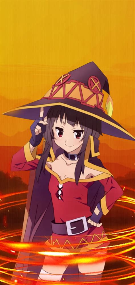 Megumin, anime, explosion, fire, girl, konosuba, mage, HD phone ...