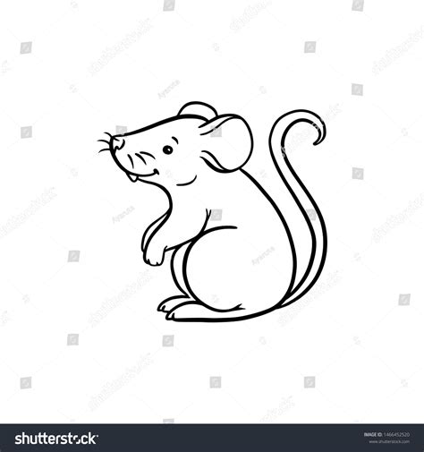 Vector Mouse Animal Outline Illustration Christmas Stock Vector ...