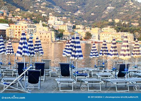 Rapallo Beach - Italy stock photo. Image of historical - 201343854